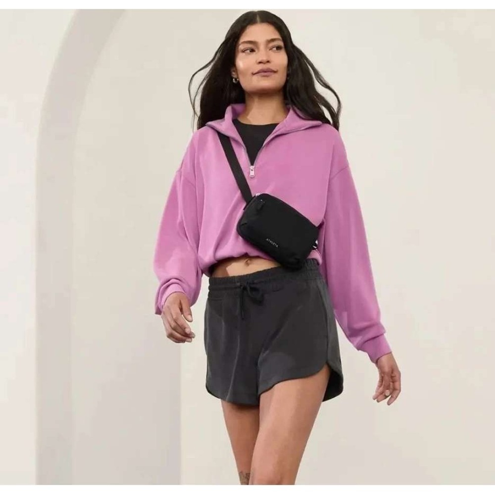 Athleta Coaster Luxe Quarter‎ Zip Sweatshirt Size M Orchid Purple Athleisure